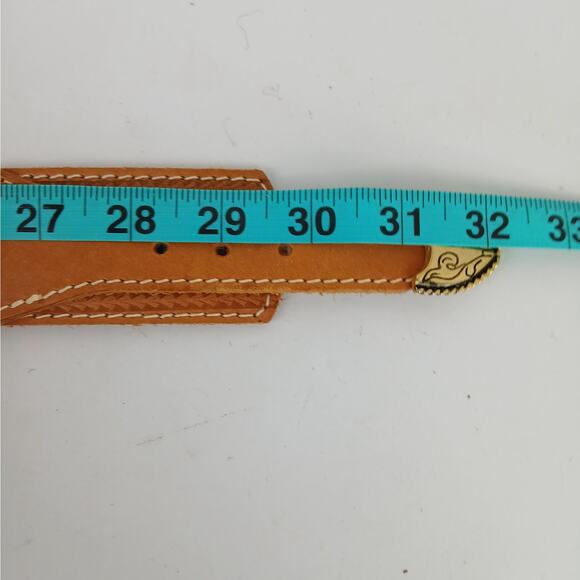 Vintage Aztec Leather Western Belt – SZ S – Boho Style-1.5" Wide - Picture 9 of 9
